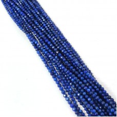 Natural Lapis 2-2.5mm round facet beads strand